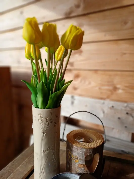 Keramiek vaas met bloemenprint